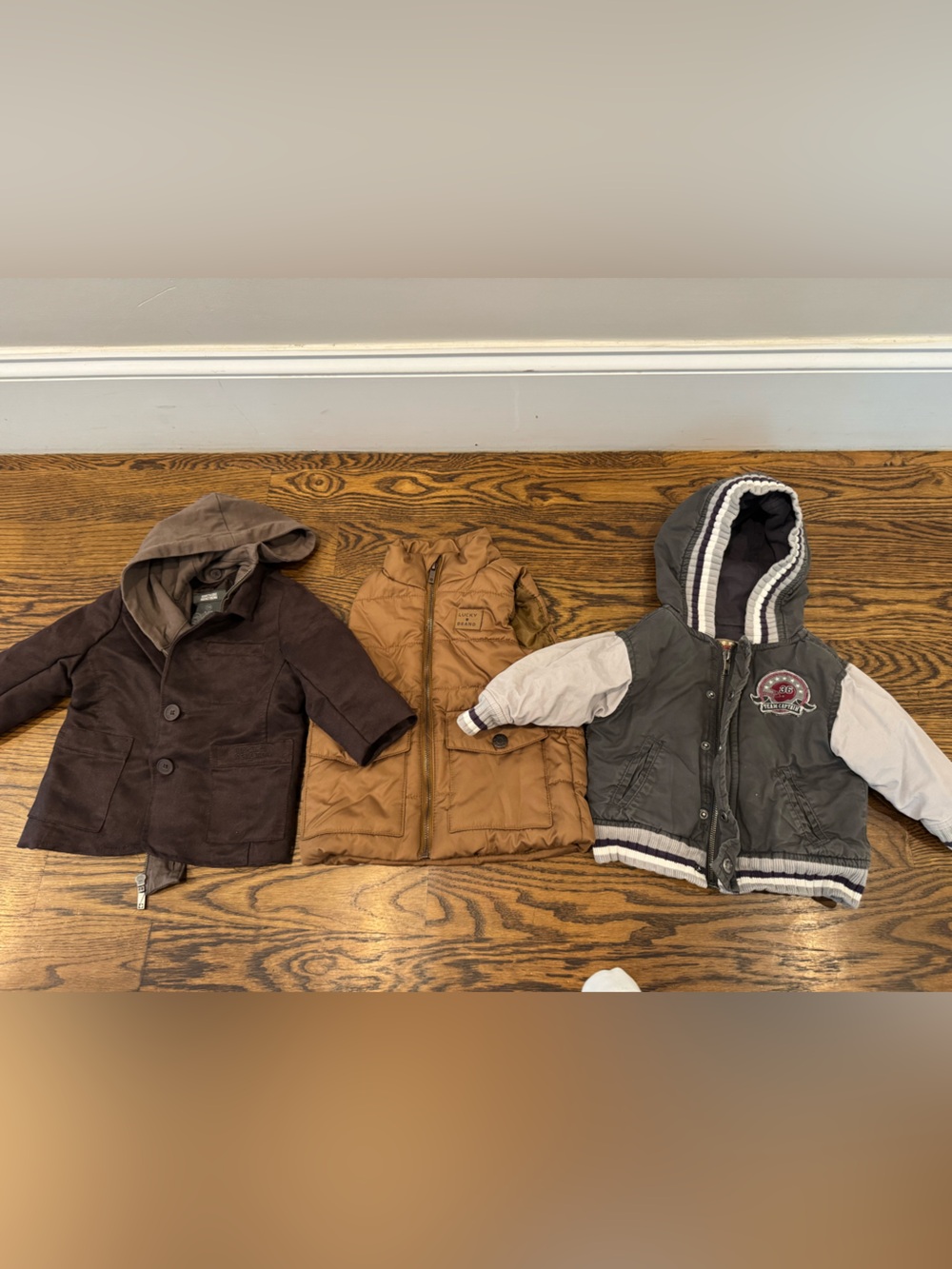 Bundle of 12 Month Toddler Fall Jackets Bundle - Gray, Camel, Brown